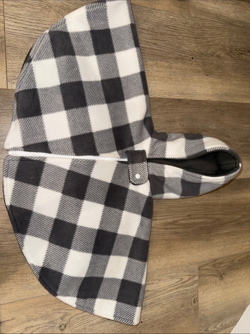 Baby Car seat Hooded Poncho - Grey & White